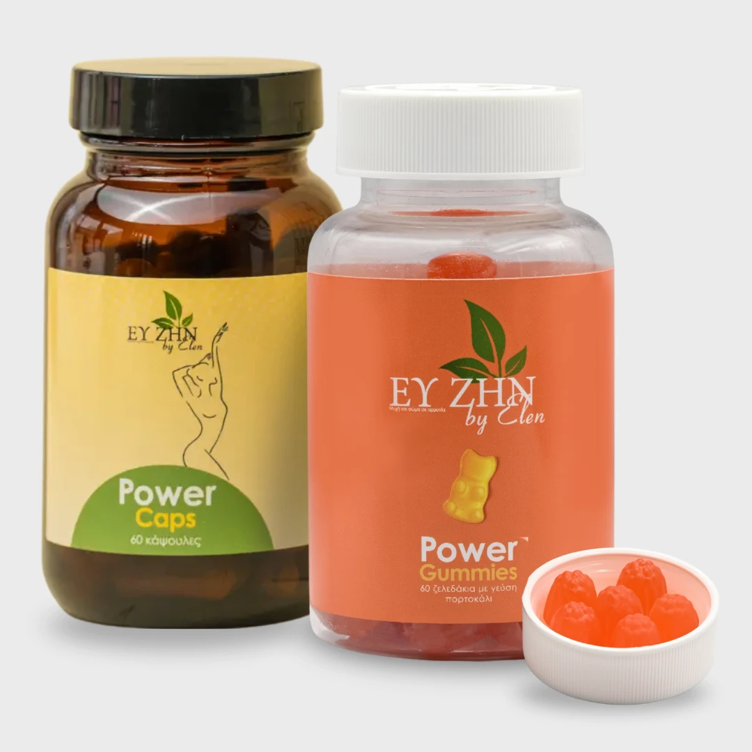 power-gummies-power-caps Combo Κάψουλες για Αδυνάτισμα 60 Power Caps & Ζελεδάκια Αδυνατίσματος – Power Gummies 60 τεμ. / Γεύση Πορτοκάλι - Image 1